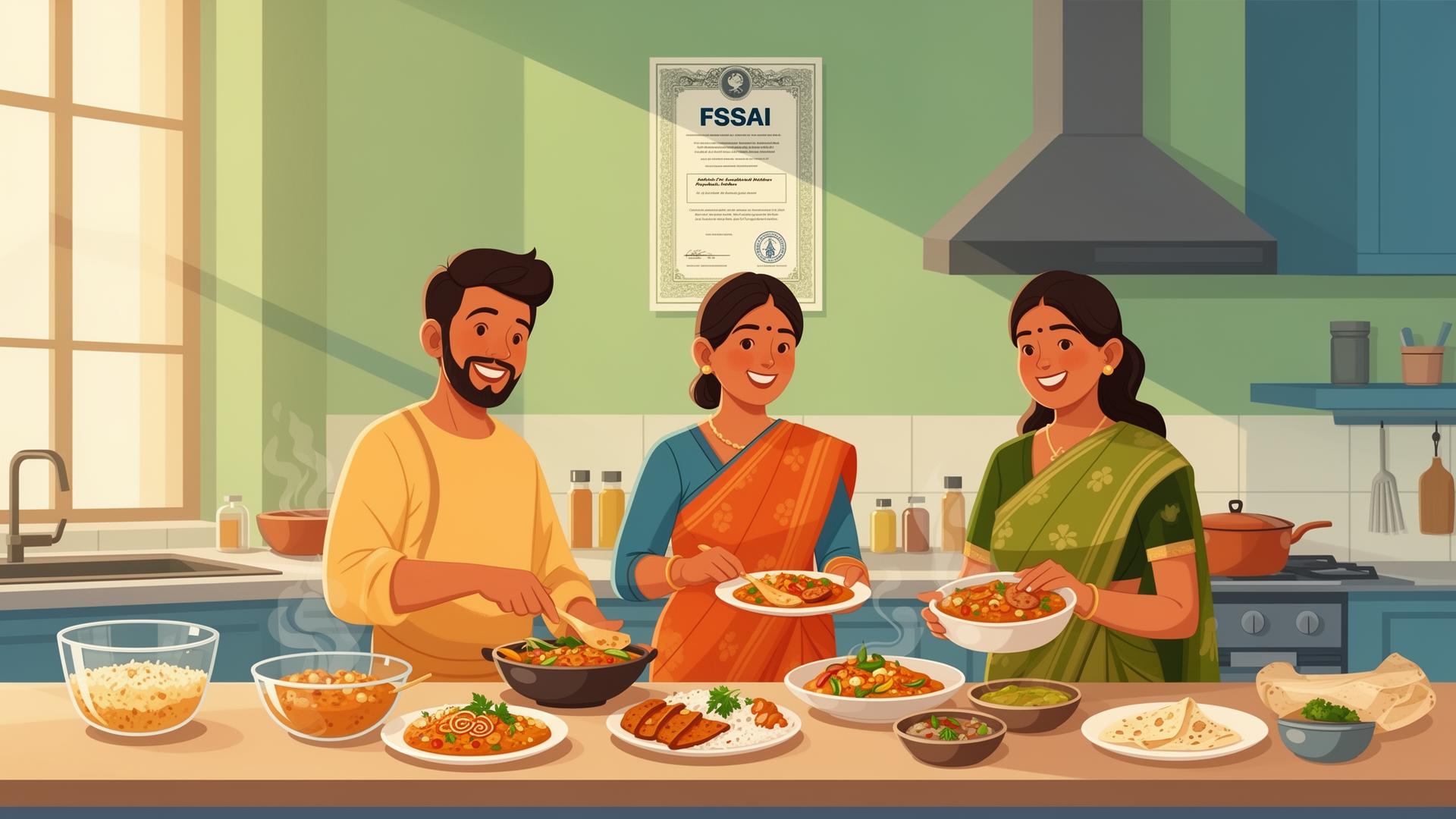 Happy food business owners with FSSAI certificate